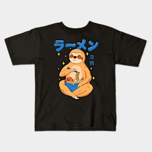 Kawaii Sloth Ramen Kids T-Shirt